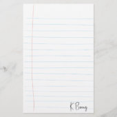 Handgezeichnetes liniertes Papier (Vorderseite)