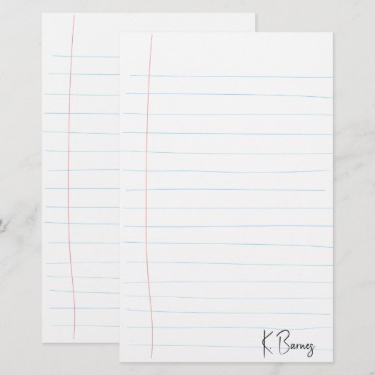 Handgezeichnetes liniertes Papier (Vorne/Hinten)