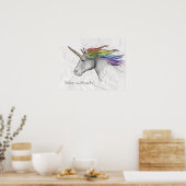 Handgezeichnetes magisches Einhorn. Glaube an Wund Poster (Küche)