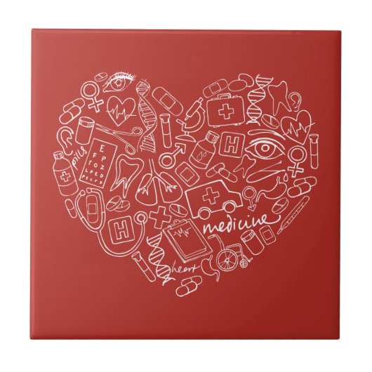 Handgezeichnetes mediales Doodle-Logo Fliese (Vorderseite)