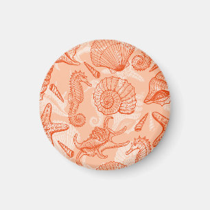 Handgezeichnetes Meer: Vintage-Muster Magnet