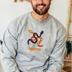 Handgezeichnetes, mehrfarbiges, lustiges Schlangen Sweatshirt