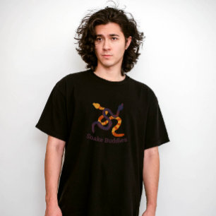 Handgezeichnetes mehrfarbiges lustiges Schlangende T-Shirt