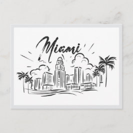 Handgezeichnetes Miami Florida USA Postkarte