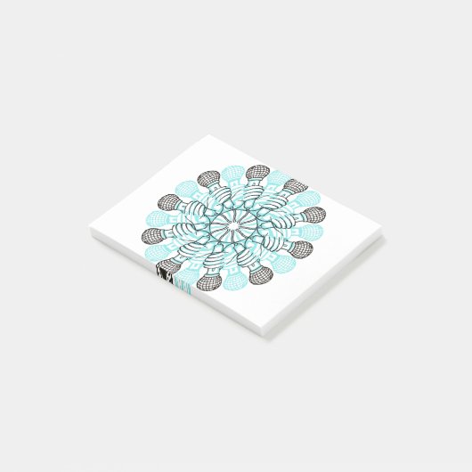 Handgezeichnetes Mikrofon Post-it Klebezettel (angewinkelt)