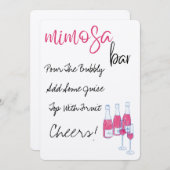 Handgezeichnetes Mimosa Bar Sign Einladung (Vorne/Hinten)