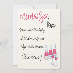 Handgezeichnetes Mimosa Bar Sign Einladung