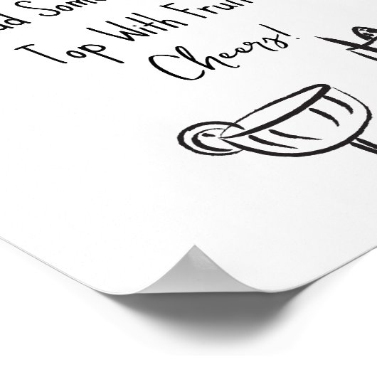 Handgezeichnetes Mimosa Bar Sign Poster (Ecke)