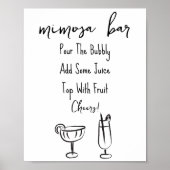 Handgezeichnetes Mimosa Bar Sign Poster (Vorne)