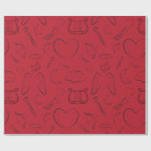 Handgezeichnetes Minimalistisches Valentin Geschenkpapier (Flach)