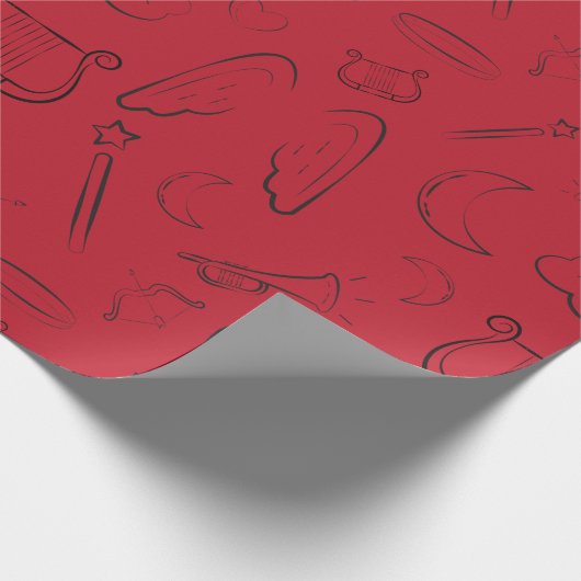 Handgezeichnetes Minimalistisches Valentin Geschenkpapier (Ecke)