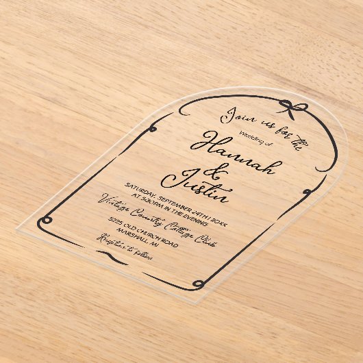 Handgezeichnetes, modernes, trendiges Acryl Acryleinladungen (Ablage )