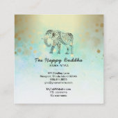 ** Handgezeichnetes Muster Buddha Gold Quadratische Visitenkarte (Rückseite)