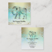 ** Handgezeichnetes Muster Buddha Gold Quadratische Visitenkarte (Vorne/Hinten)