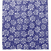 Handgezeichnetes Muster der Blume 140617 - Dunkelb Duschvorhang (Vorderseite)