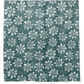 Handgezeichnetes Muster der Blume 140617 - Dunkelg Duschvorhang (Vorderseite)