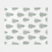 Handgezeichnetes Muster des Evergreen Tree Fleecedecke (Vorderseite (Horizontal))