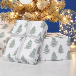 Handgezeichnetes Muster des Evergreen Tree Geschenkpapier