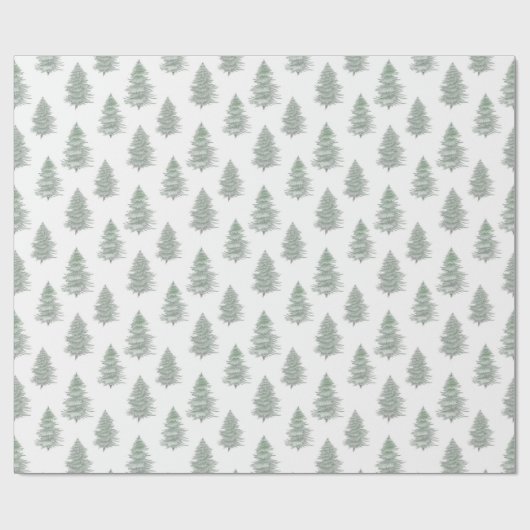 Handgezeichnetes Muster des Evergreen Tree Geschenkpapier (Flach)