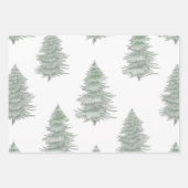 Handgezeichnetes Muster des Evergreen Tree Geschenkpapier Set (Vorderseite 2)