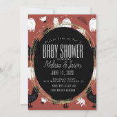 Handgezeichnetes Muster für rustikale Roster Einladung (Vorderseite)