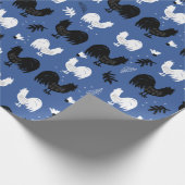 Handgezeichnetes Muster für rustikale Roster Geschenkpapier (Ecke)