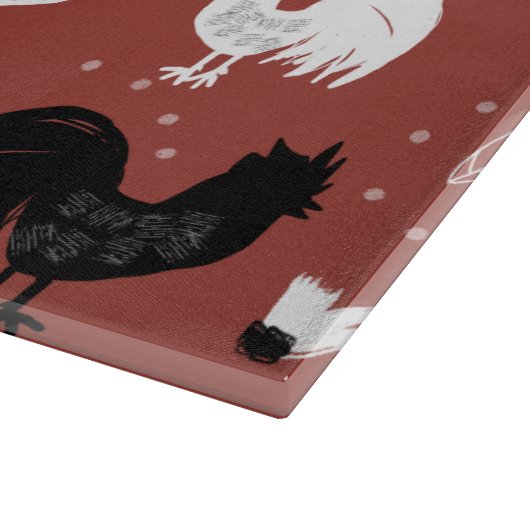 Handgezeichnetes Muster für rustikale Roster Schneidebrett (Ecke)