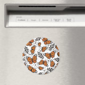 Handgezeichnetes Muster mit Monarchfalter Magnet (In Situ (Geschirrspüler))