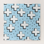 Handgezeichnetes Muster mit Pluszeichen. Puzzle (Horizontal)