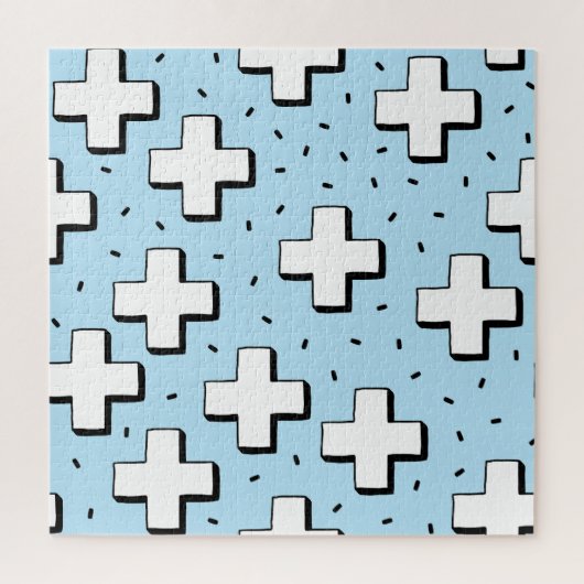 Handgezeichnetes Muster mit Pluszeichen. Puzzle (Vertikal)