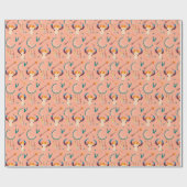 Handgezeichnetes Muster Träumen Lachs Rosa Geschenkpapier (Flach)