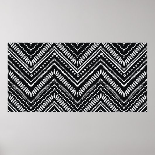 Handgezeichnetes Muster. Zigzag und Stripe Line, S Poster (Vorne)