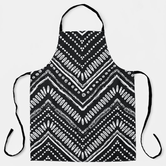 Handgezeichnetes Muster. Zigzag und Stripe Line, S Schürze (Vorderseite)