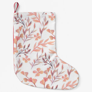 Handgezeichnetes, nahtloses Blumendekor im Retrost Kleiner Weihnachtsstrumpf