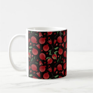 Handgezeichnetes nahtloses Muster aus Granatapfelf Kaffeetasse