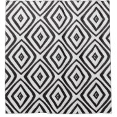 Handgezeichnetes nahtloses Muster in Schwarz/Weiß. Duschvorhang (Vorderseite)