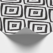 Handgezeichnetes nahtloses Muster in Schwarz/Weiß. Geschenkpapier (Ecke)