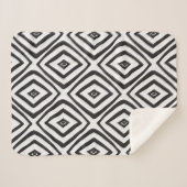 Handgezeichnetes nahtloses Muster in Schwarz/Weiß. Sherpadecke (Vorderseite (Horizontal))