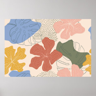 Handgezeichnetes, nahtloses Muster, kreative Farbe Poster