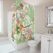 Handgezeichnetes nahtloses Muster mit Aquarellwald Duschvorhang (Beispiel)