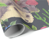 Handgezeichnetes nahtloses Muster mit Aquarellwald Geschenkpapier (Rolleneckpunkt)