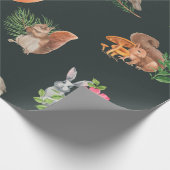 Handgezeichnetes nahtloses Muster mit Aquarellwald Geschenkpapier (Ecke)