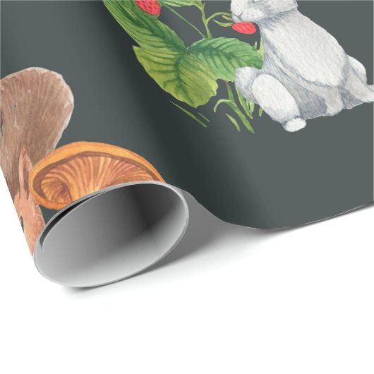 Handgezeichnetes nahtloses Muster mit Aquarellwald Geschenkpapier (Rolleneckpunkt)