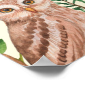 Handgezeichnetes nahtloses Muster mit Aquarellwald Poster (Ecke)