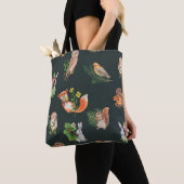 Handgezeichnetes nahtloses Muster mit Aquarellwald Tasche (Von Nahem)