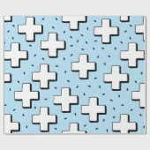 handgezeichnetes, nahtloses Muster mit Pluszeichen Geschenkpapier (Flach)