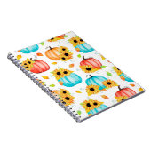 Handgezeichnetes nahtloses Muster mit Sonnenblumen Notizblock (Rechte Seite)