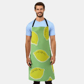 Handgezeichnetes nahtloses Muster mit Zitronen in Schürze (Getragen)