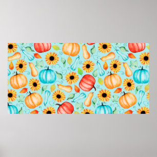 Handgezeichnetes nahtloses Muster verschiedener Gr Poster