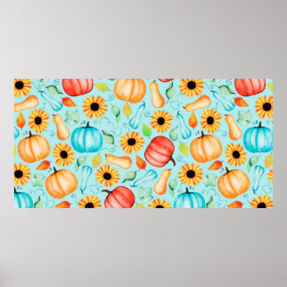 Handgezeichnetes nahtloses Muster verschiedener Gr Poster